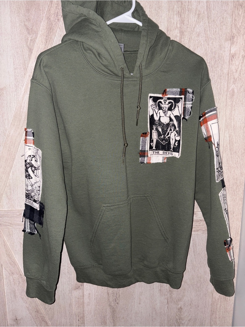 Handmade Tarot Card Patchwork Hoodie from Salem MA | Small